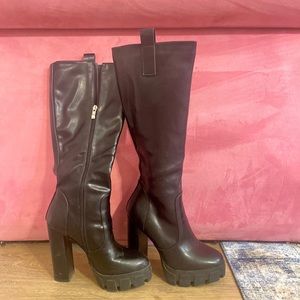 Black Knee High Platform Boots